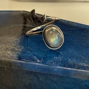 Silver Moonstone Ring Size 9